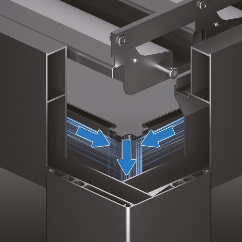 El agua fluye hacia el pilar
