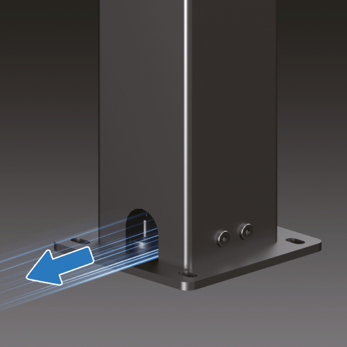 Drenaje hacia el extremo inferior del pilar