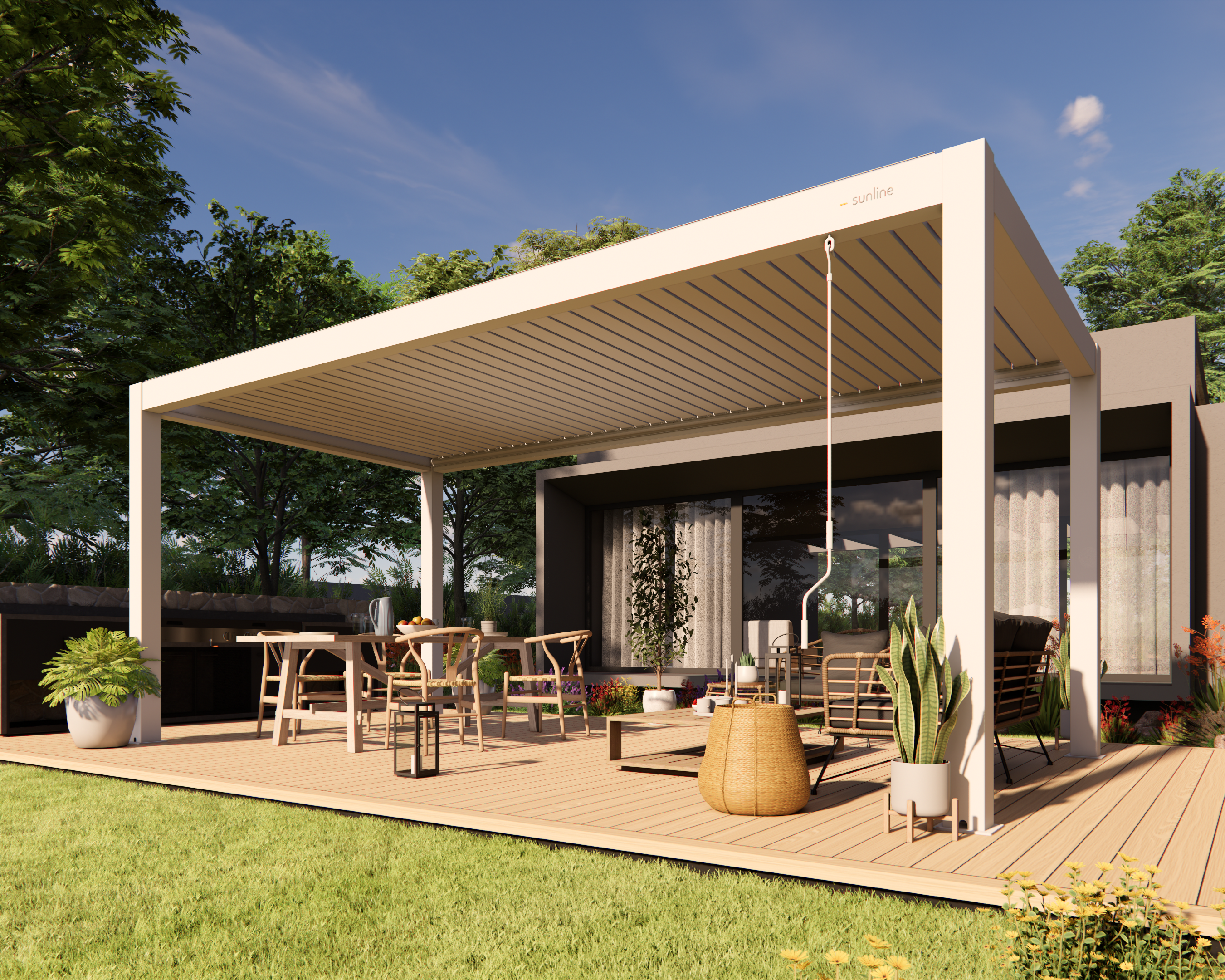 Pérgola Bioclimática Blanca 3 x 6 mts - Preventa Para Marzo