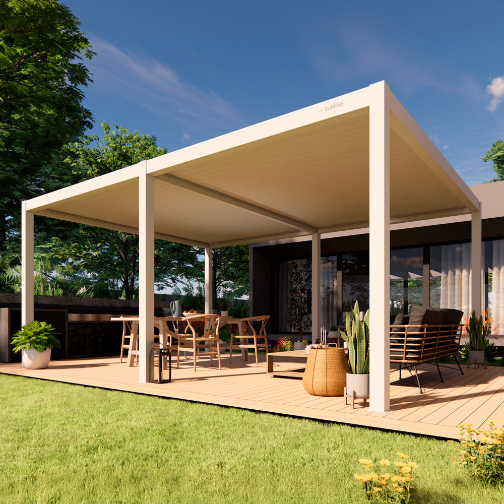 Pérgola Bioclimática Blanca 4 x 6 x 2,5 mts