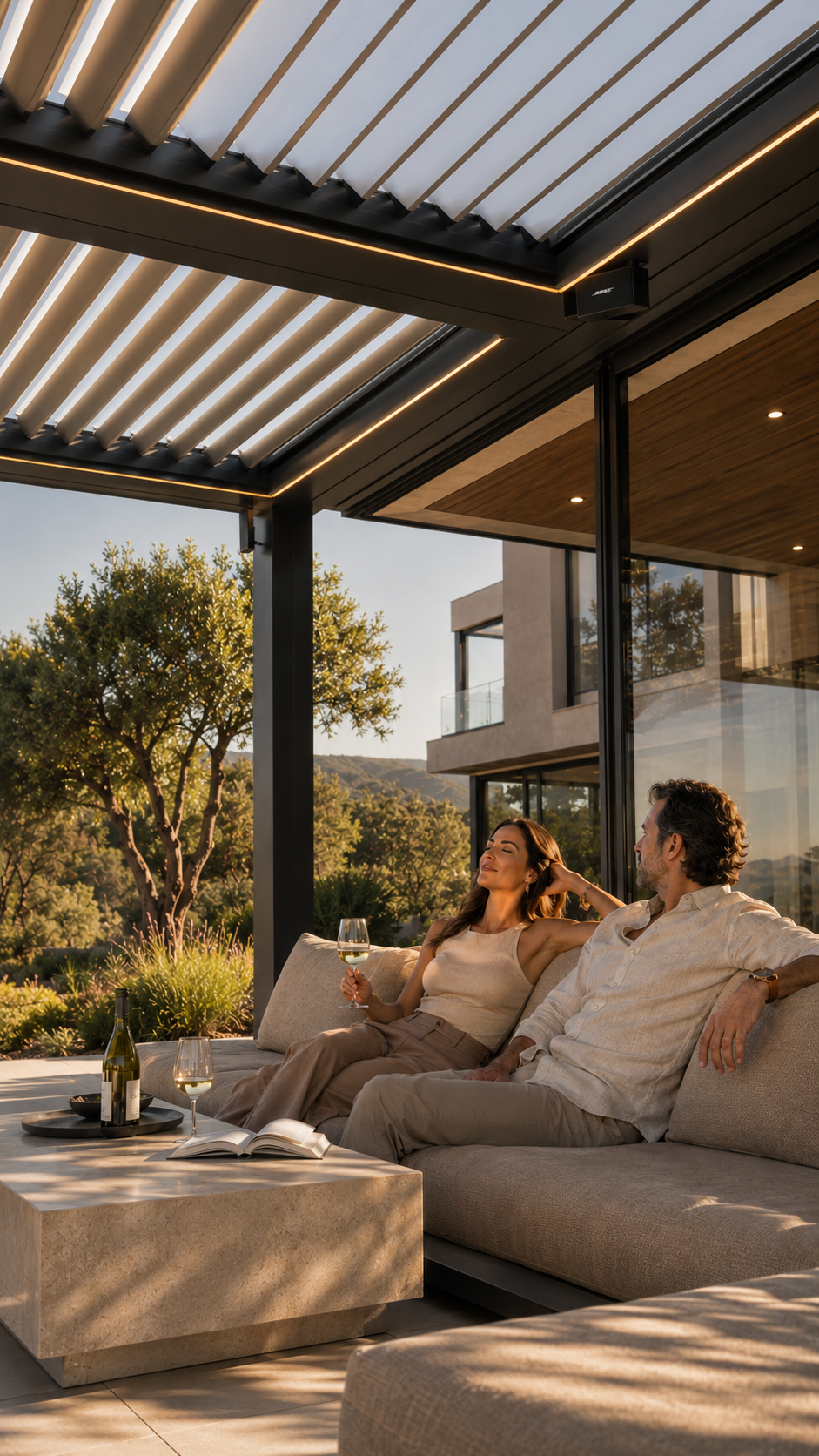 Pérgola Sunline con sistema de audio Bose