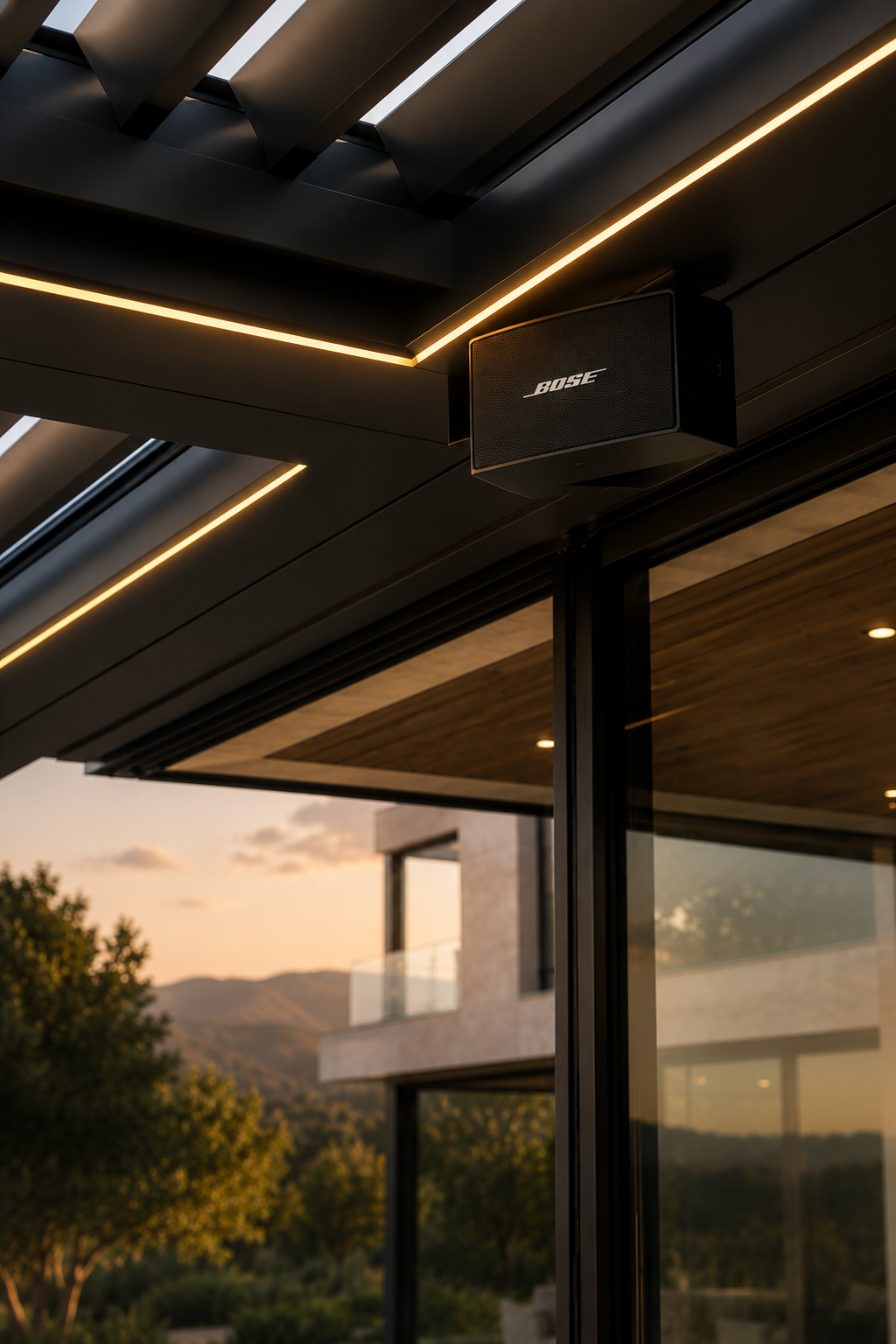Pérgola Sunline con sistema de audio Bose